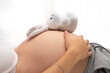 © FranciscoJavier - Pregnant woman's belly with a stuffed rabbit