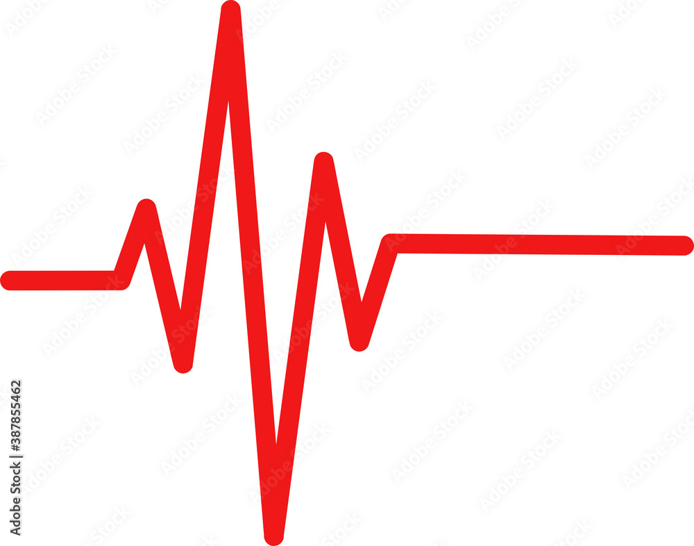 heart rhythm set, Electrocardiogram, ECG - EKG signal, Heart Beat pulse ...