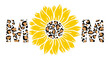 Leopard sunflower mom print vector illustration for chirt