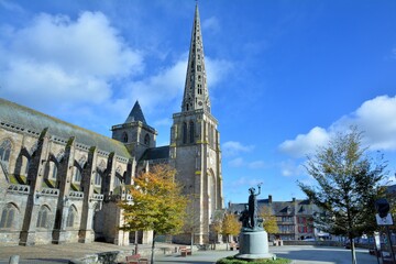 Beautiful view of the treguier city in brittany France