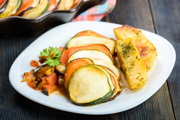 Ratatouille and baked potatoes