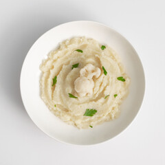 Homemade Cauliflower Puree or Colcannon with Mashed Cabbage