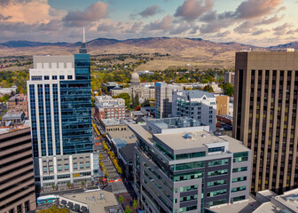 Wall Mural - Downtown Boise Idaho with tall buildings and capital