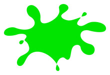Green Paint Splatter. Ink Vector Illustration Isolated On White Background.
