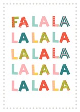 Fa La La! Christmas Greeting Card With Decorative Snowflakes. Vector Illustration. Template For Congratulations.
