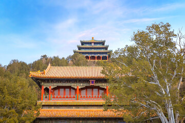 Wall Mural - Jingshan park at the north of the Forbidden City in Beijing, China