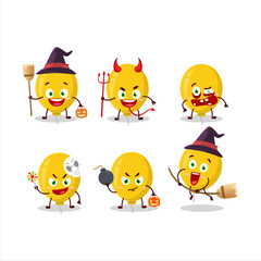 Sticker - Halloween expression emoticons with cartoon character of yellow balloon