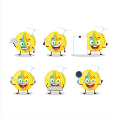 Wall Mural - Cartoon character of yellow marbles with various chef emoticons