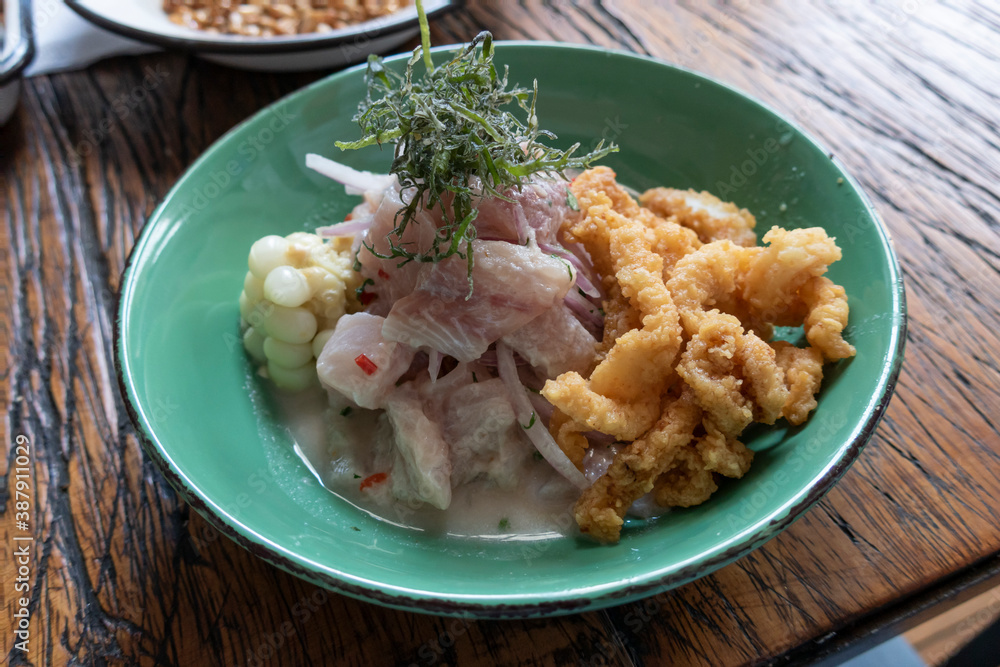 Ceviche peruano de pescado. Stock Photo | Adobe Stock