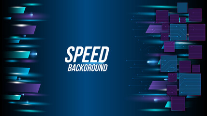 Wall Mural - abstract background technology high speed racing for sports of long exposure light on black backgrou