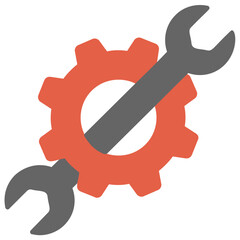 html source code of a web page with gear wheel sign, web development