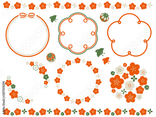レトロでかわいい和風の花のフレーム 罫線セット Vector De Stock Adobe Stock レトロでかわいい和風の花のフレーム 罫線セット Vector De Stock Adobe Stock