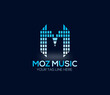 M Alphabet Music Logo Design Concept