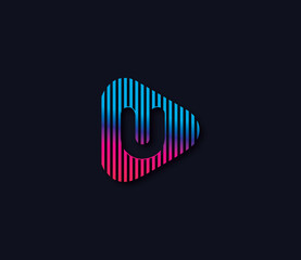 U Alphabet Play Logo Design Concept