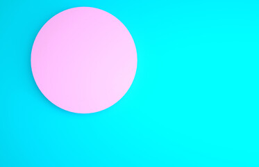 Poster - Pink Ban icon isolated on blue background. Stop symbol. Minimalism concept. 3d illustration 3D render.