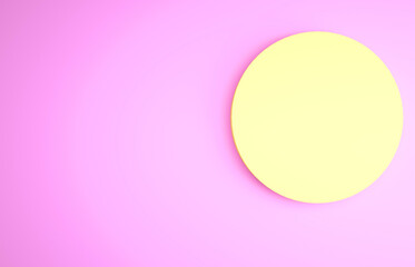 Wall Mural - Yellow Ban icon isolated on pink background. Stop symbol. Minimalism concept. 3d illustration 3D render.