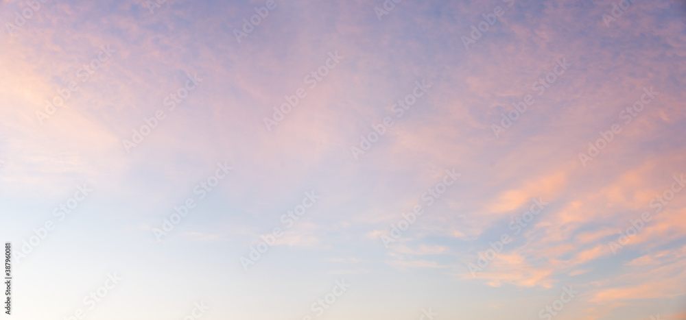 beautiful sunset sky with light pink clouds, pastel colors Stock Photo ...