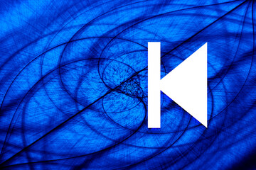 Wall Mural - Previous track icon vortex spiral blue background illustration