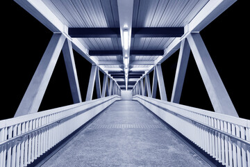 Poster - Modern empty foot bridge at night