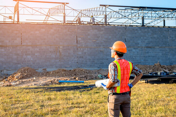 Engineers are supervising the construction work at the site.