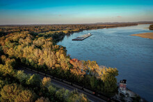 Mississippi River At Cape Girardeau Missouri. Fall 2020.