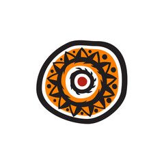 Poster - Aboriginal art dots painting icon logo design template