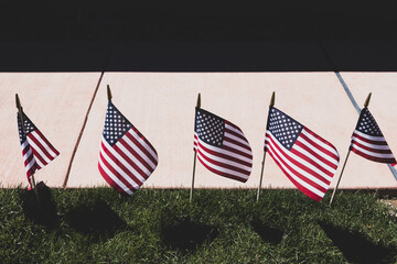 National Cemetery Memorial Day flags