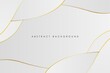 Abstract white gradient color curve and gold element background
