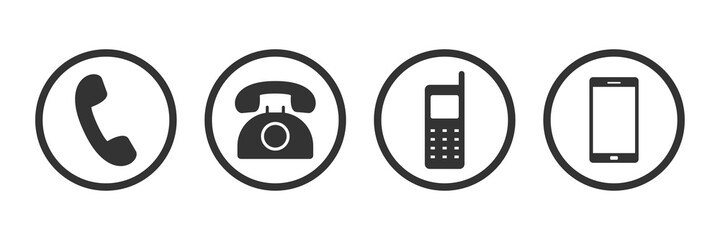 phone icons collection. isolated mobile and cellphone symbols. retro phone and modern smartphone ico