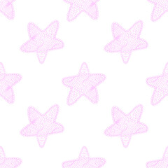  Seamless pattern with ornamental stylized doodle star shapes.