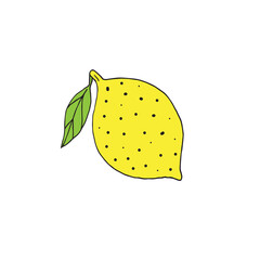 Sticker - Vector hand drawn doodle sketch lemon isolated on white background