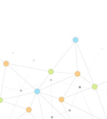 Wall Mural - network abstract connection isolated on white background. network technology background with dots an