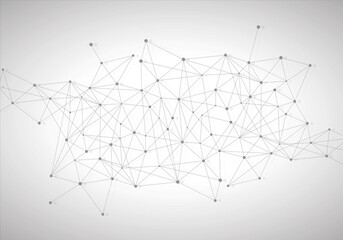 Wall Mural - Network abstract connection isolated on gray background. Network technology background with dots and lines. Ai background. Modern abstract concept. Ai vector, network technology