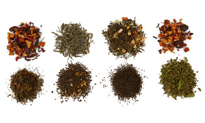 Poster - assortment of tea isolated on white background