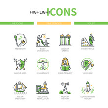 Time Periods - Line Design Style Icons Set
