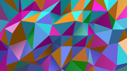 Wall Mural - Abstract triangular geometric background. Vector multicolor polygonal backdrop.