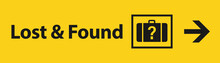 Lost And Found Black Sign. Clipart Image.
