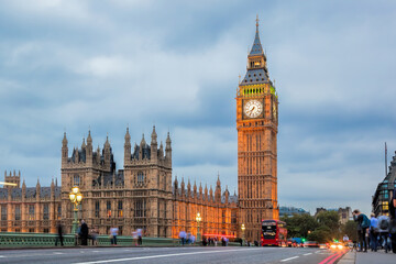 Fototapete - Big Ben in the evening, London, England, UK