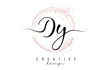 © ankreative - Handwritten Dy D y letter logo with sparkling circles with pink glitter.