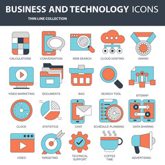 Wall Mural - set vector icons with elements for mobile concepts and web apps. business and marketing, programming