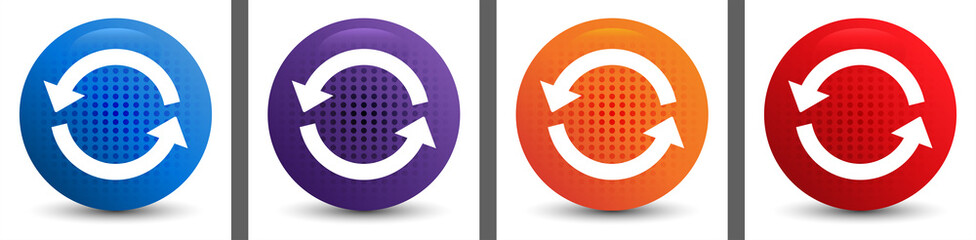 Update icon abstract halftone round button set