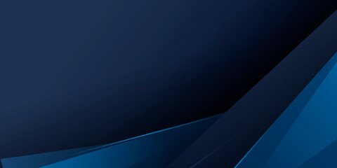 dark blue black abstract presentation background with dynamic geometric triangles and light leaks
