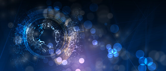 Neural network concept. Connected cells with links. High technology process. Abstract background