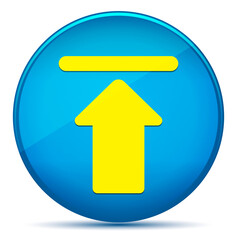 Wall Mural - Upload icon modern flat cyan blue round button