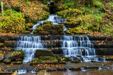  Waterfall in autumn as the seasons change