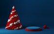 New year background. Colorful minimal 3d illustration. Christmas tree.