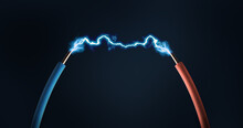 Conceptual Energy Electric Spark Between Two Cables