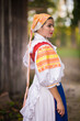 © muro - Slovak folklore. Girl in slovak folk dress.
