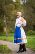 © muro - Slovak folklore. Girl in slovak folk dress.