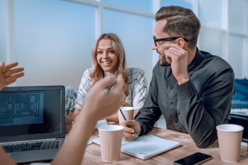 Poster - business team at a meeting in the office